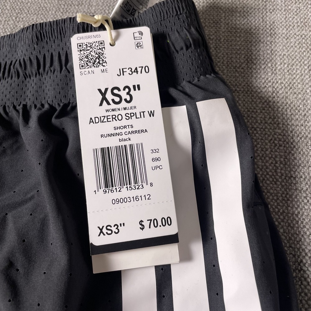Adidas Adizero Split Running Shorts Womens XS Black Inseam"3 Slim Fit Athletic - Picture 5 of 11